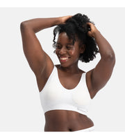Bamboo Basics bh topje seamless knitted padded bra white dames