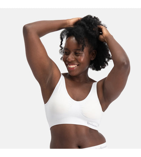 Bamboo Basics wit naadloos bh-topje voor dames, vooraanzicht
