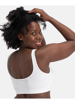 Bamboo Basics wit naadloos bh-topje voor dames, achteraanzicht