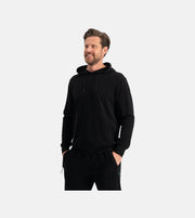 Bamboo Basics knitted hoodie black heren