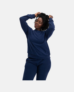 Bamboo Basics blauwe gebreide sweater voor dames