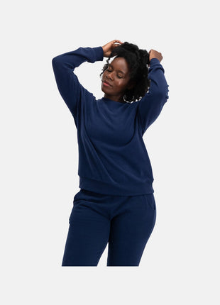 Bamboo Basics blauwe gebreide sweater voor dames