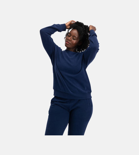 Bamboo Basics blauwe gebreide sweater voor dames