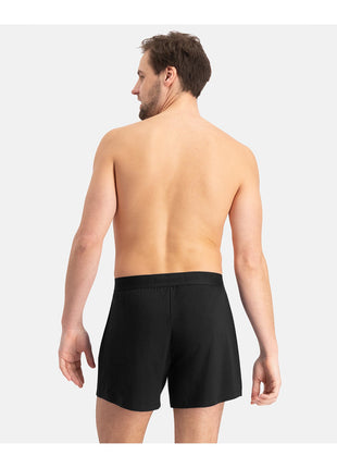 Bamboo Basics set van twee zwarte losse boxershorts voor heren, achteraanzicht