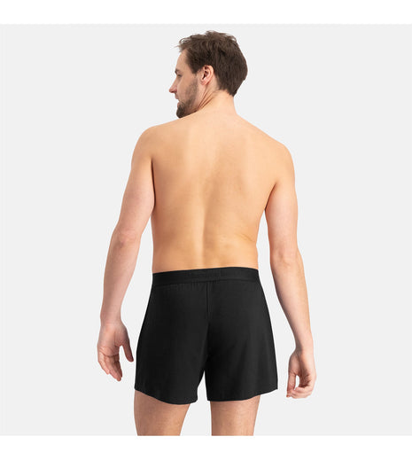 Bamboo Basics set van twee zwarte losse boxershorts voor heren, achteraanzicht