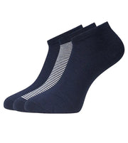Bamboo Basics enkelsokken 3 paar knitted sneaker socks navy stripes unisex