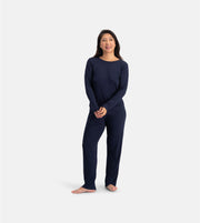 Bamboo Basics pyjama pantolon long bleu femme