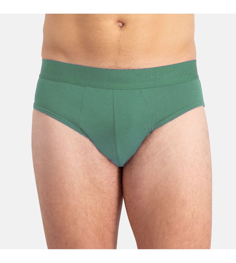 Bamboo Basics set van drie herenslips in zwart, diep teal en malachietgroen, vooraanzicht
