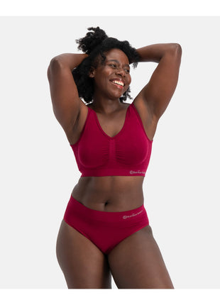 Bamboo Basics set van drie bordeauxrode naadloze damesslips