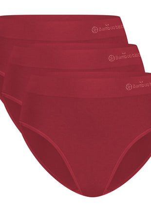 Bamboo Basics set van drie bordeauxrode naadloze damesslips