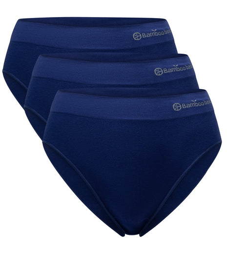 Bamboo Basics set van drie donkerblauwe naadloze damesslips