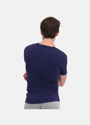 Bamboo Basics set van twee blauwe T-shirts met V-hals voor heren