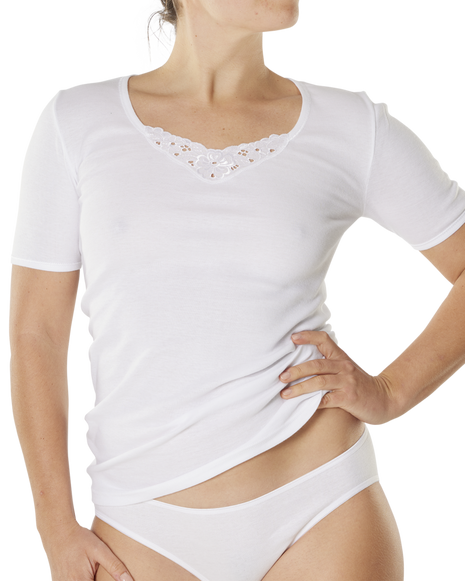 Dulcia onderhemd met kant white dames - afbeelding 1