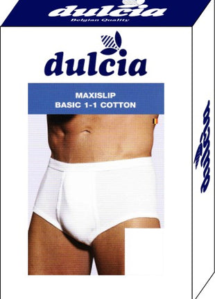 Dulcia maxislip basic cotton 1-1 rib white heren
