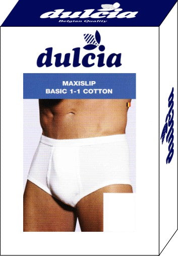 Dulcia maxislip basic cotton 1-1 rib white heren
