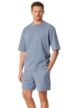 Schiesser pyjama pantalon court modern nightwear blue hommes