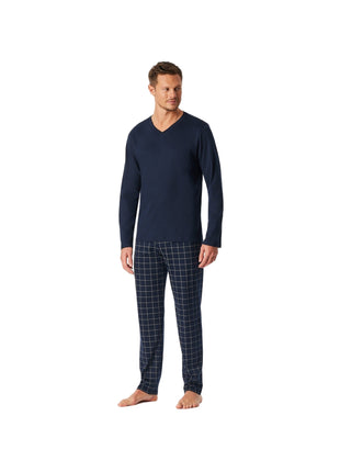 Schiesser pyjama lange broek fine interlock nightblue heren