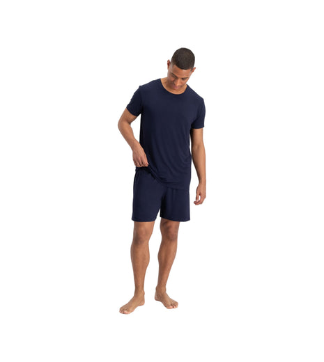 Bamboo Basics pyjama pantolon court bleu homme