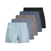 Jack & Jones lot de 5 boxers larges jacmilano tissés chambray blue troposphere/city skyline/naval/black homme