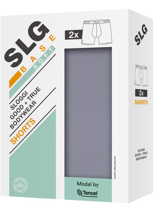 Sloggi short 2 pack SLG Base Soft Grey heren