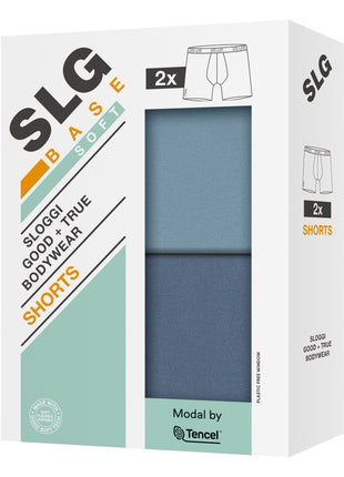Sloggi short 2 pack SLG Base Soft Blue heren