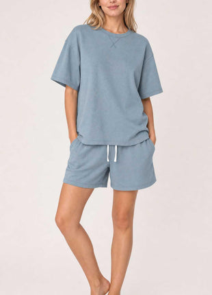 Tom Tailor pyjama pantalon court aberdeen blue femmes