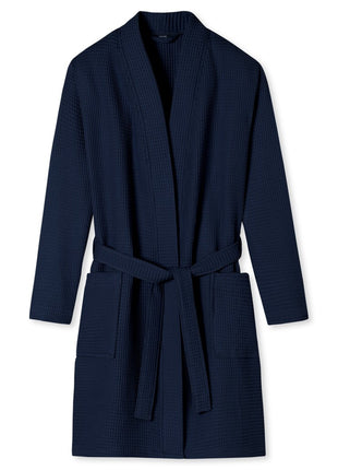 Schiesser badjas Essentials bathrobe dark blue dames