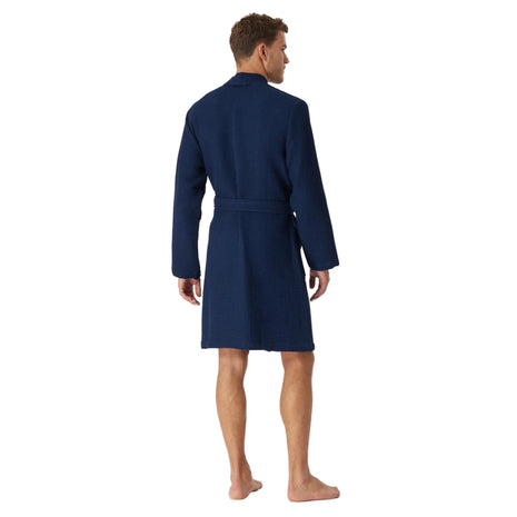 Schiesser badjas Essentials bathrobe dark blue Heren