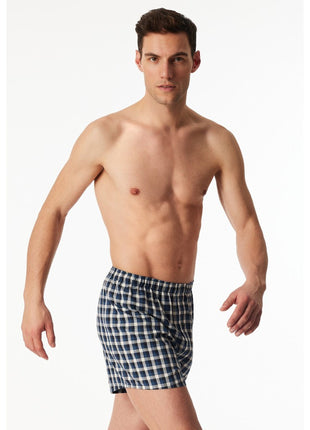 Schiesser boxershort 2 pack organic cotton blauw heren