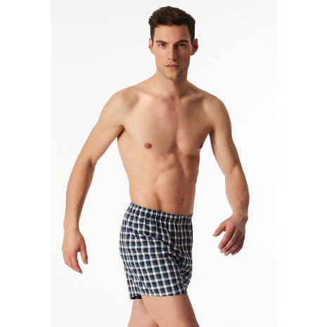 Schiesser boxershort 2 pack organic cotton blauw heren
