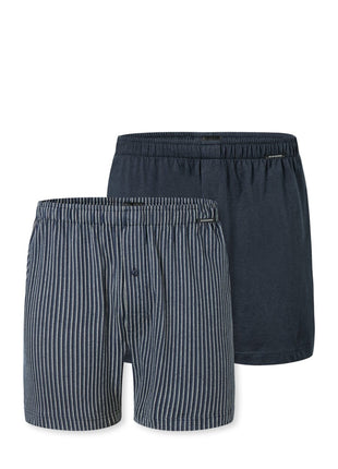 Schiesser boxershort 2 pack organic cotton blauw heren