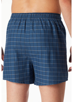 Schiesser boxershort 2 pack organic cotton blauw ruiten heren