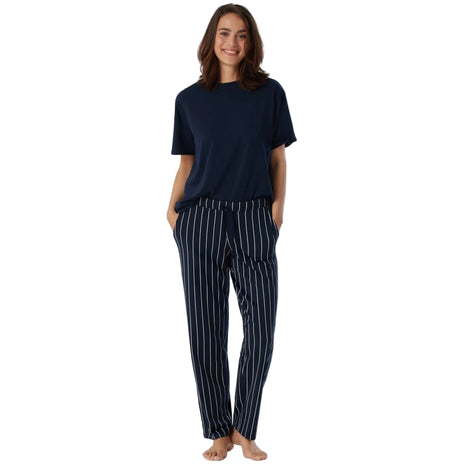 Schiesser broek mix + relax blue stripes dames
