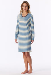 Chemisier de nuit Schiesser 1/1 casual essentials gris-bleu femme