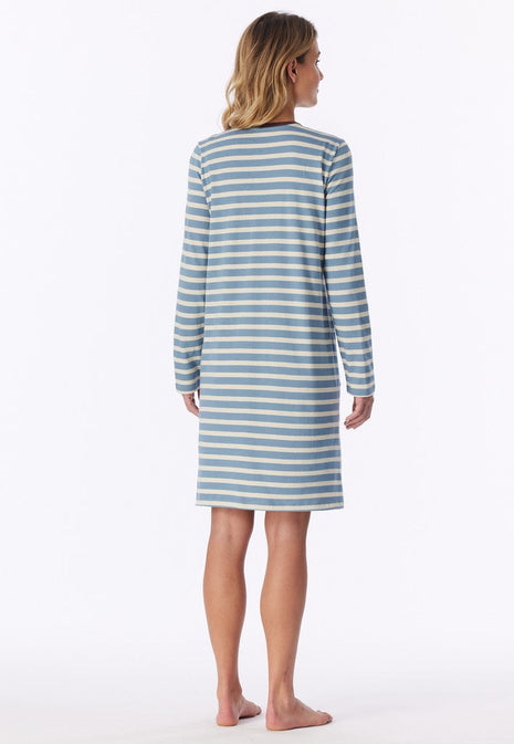 Schiesser nightshirt 1/1 casual essentials greyblue dames - afbeelding 2