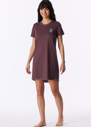 Schiesser nightshirt casual essentials cocoa brown dames - afbeelding 1