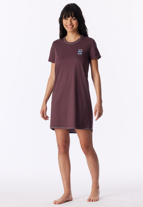 Schiesser nightshirt casual essentials cocoa brown dames - afbeelding 1