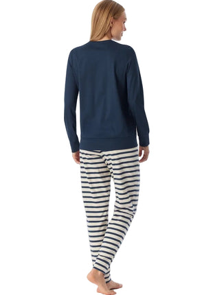 Schiesser pyjama lange broek casual essentials deep blue dames - afbeelding 2