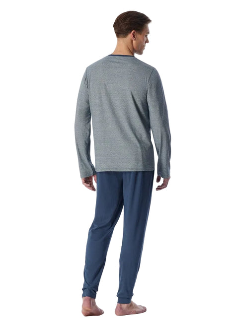 Schiesser pyjama long 95/5 deep blue heren - afbeelding 2