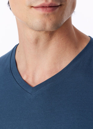 Schiesser pyjama long casual essentials deep blue heren - afbeelding 4