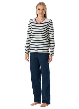 Schiesser pyjama long casual essentials seasalt dames - afbeelding 1