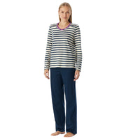 Schiesser pyjama long casual essentials seasalt dames