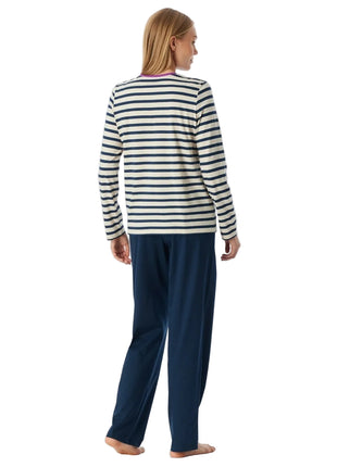Schiesser pyjama long casual essentials seasalt dames - afbeelding 2