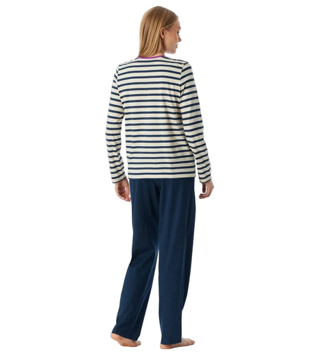 Schiesser pyjama long casual essentials seasalt dames - afbeelding 2