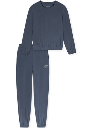 Schiesser pyjama long casual fashion bluegrey dames - afbeelding 9