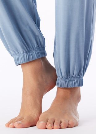 Schiesser pyjama long casual fashion greyblue dames - afbeelding 6