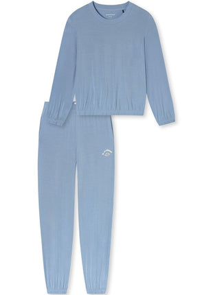 Schiesser pyjama long casual fashion greyblue dames - afbeelding 9