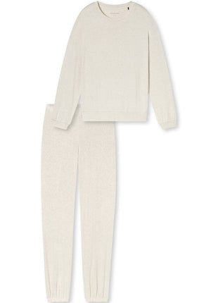 Schiesser pyjama long mix + relax beige melange dames - afbeelding 8