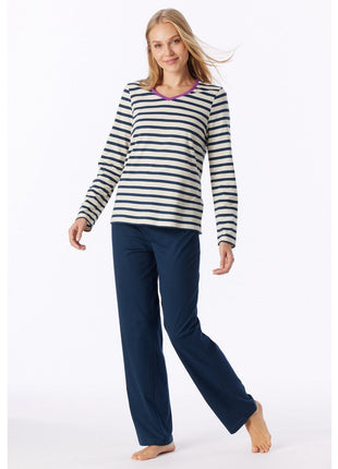 Schiesser pyjama long casual essentials seasalt dames - afbeelding 4