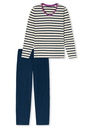 Schiesser pyjama long casual essentials seasalt dames - afbeelding 1